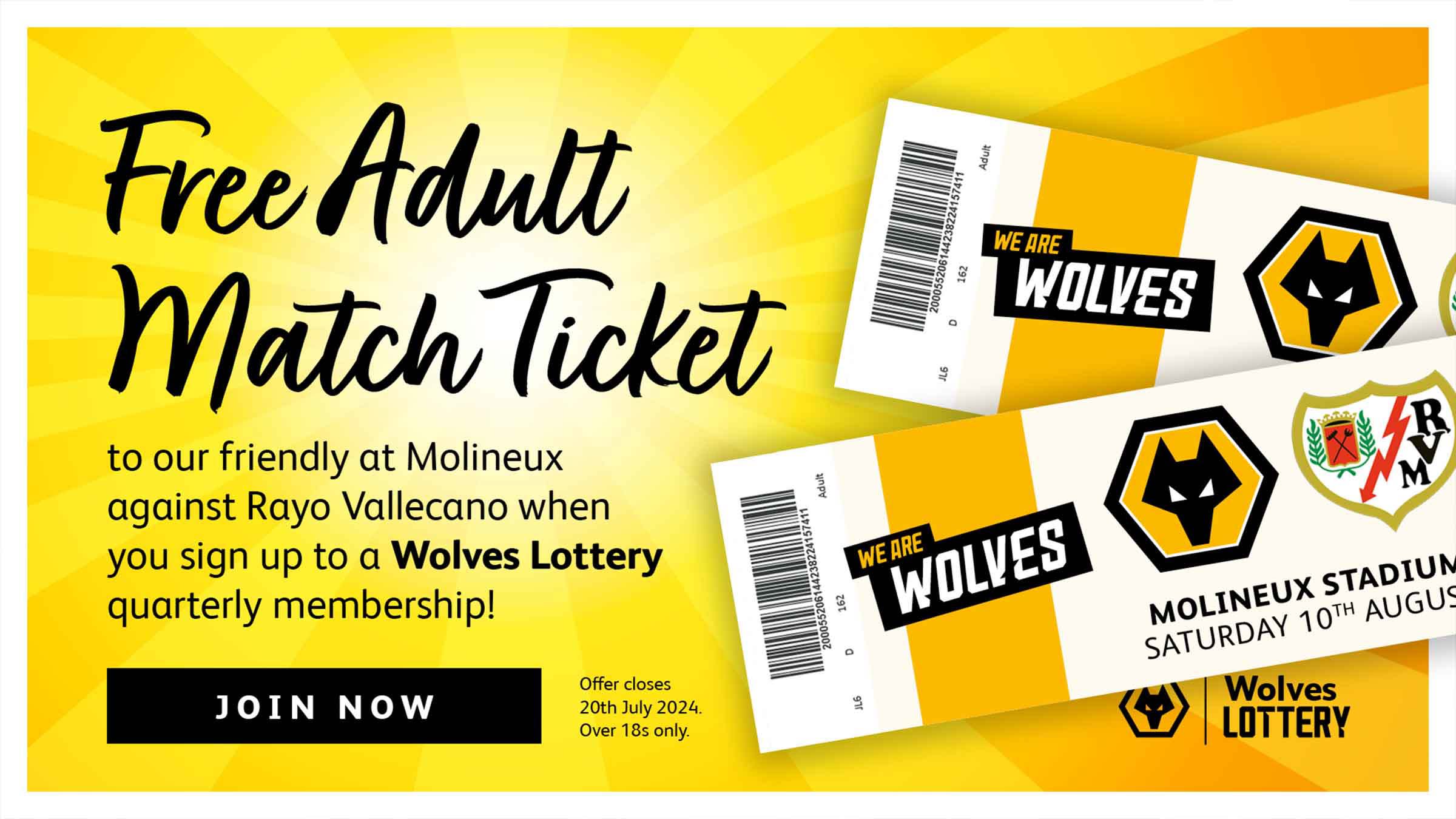 Join Wolves Lottery and claim free Rayo Vallecano ticket | Club | News |  Wolverhampton Wanderers FC